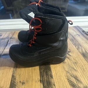 Columbia Kids Black and Orange Snow Boots